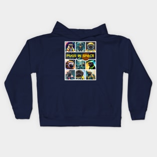 Pugs in Space- version 1 Kids Hoodie